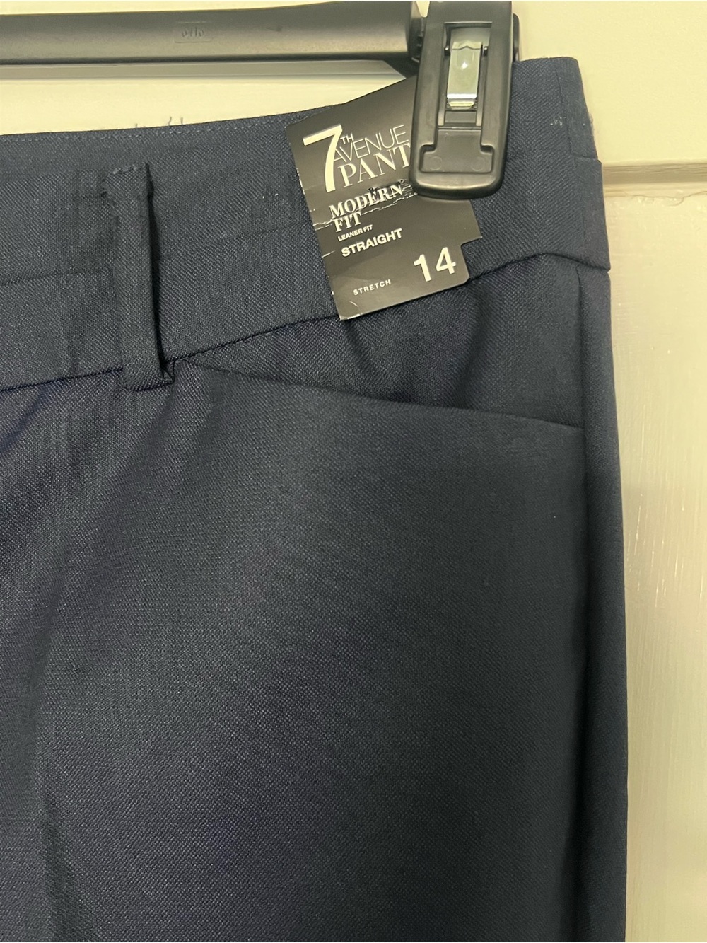 NWT NY&Co. 7th Avenue Modern Fit Straight Pants Size 14 Average Navy Stretch